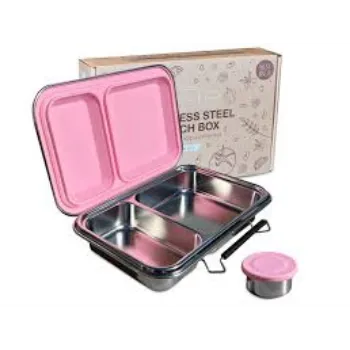 Stainless Steel Insulated Lunch Box Pink Color 
