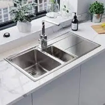 Square Polished Stainless Steel Kitchen Sink, for Home, Hotel, Restaurant
