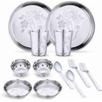 Attractive Pattern Steel Dinner Set