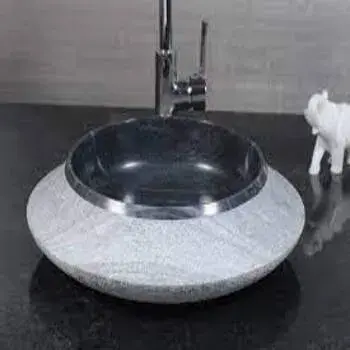 White And Black Stone Basin