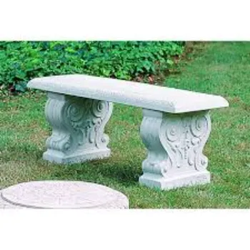 Regimented Structure Stone Garden Bench