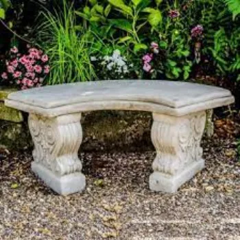 Modern Stone Garden Bench