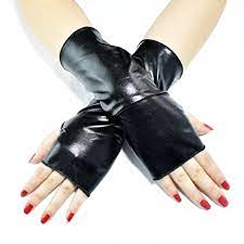 Radiant Black Leather Gloves
