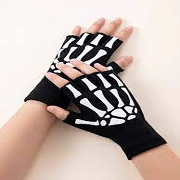 Short -size Black Woolen Gloves 