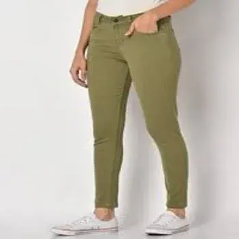Olive Green Jeans For Ladies 