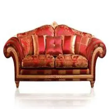 Shiny Red Traditional Sofa Set