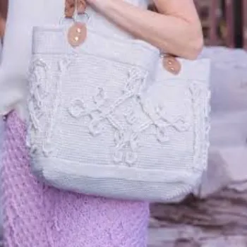 White Color Embroidery Bag