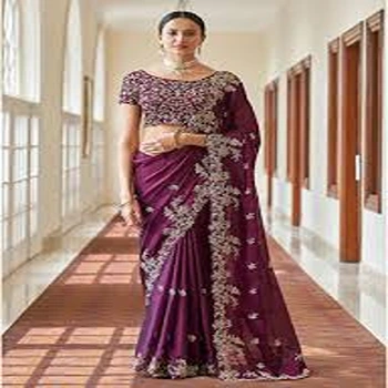 Elegant Look Trendy Embroidery Saree
