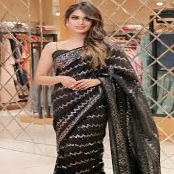 Trendy Black Heavy Georgette Sarees 