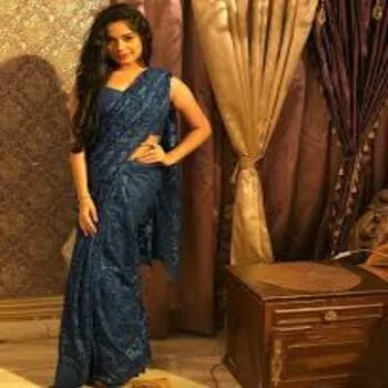 Latest Blue Shimmer Saree