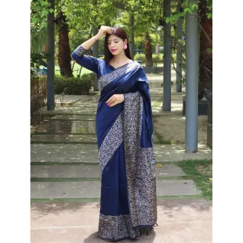 Trendy Blue Saree
