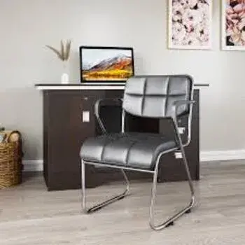 Metallic Silver Visitor Chair