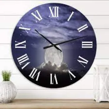  Cloudy Full Moon Night Nautical Clock