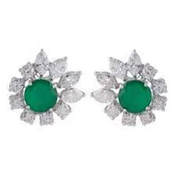 Shiny White Gold Earrings