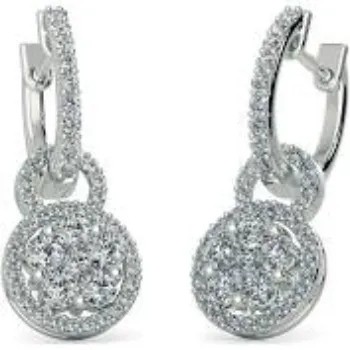 Polished White Gold Earring
