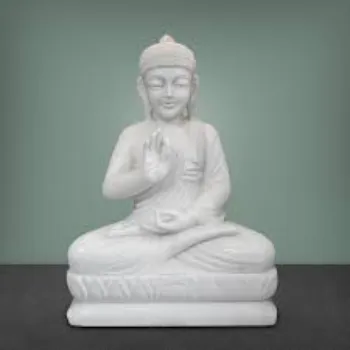 White Buddha Marble Statue