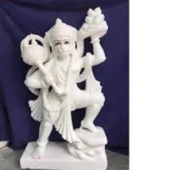 White Hanuman Marble Statue
