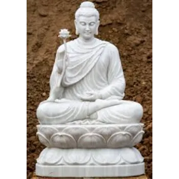  White Buddha Marble Statue