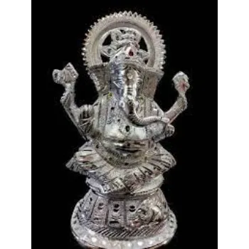 White Metal Ganesh Statue