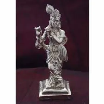 White Metal Krishna Statue