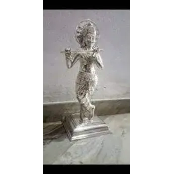  White Metal Krishna Statue