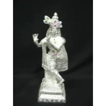 White Metal Krishna Statue