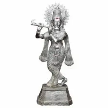  White Metal Krishna Statue