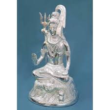 White Metal Shiva Statue 