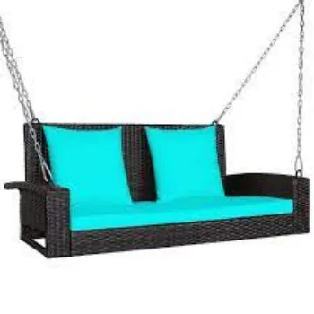 Easy To Place Wicker Porch Swing