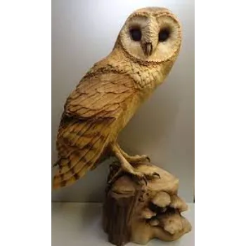 Wooden Barn Owl Wood Sculpture