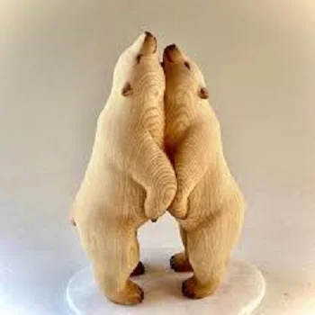 Elegant Animal Wood Sculpture