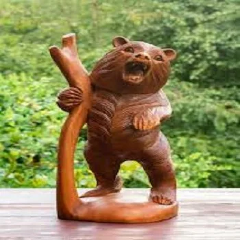 Brown Bear Wood Sculpture – Manufacturer & Supplier