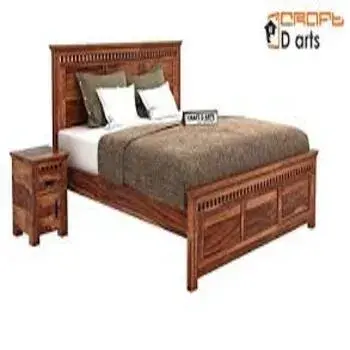 Wooden Double Bed  Brown Color