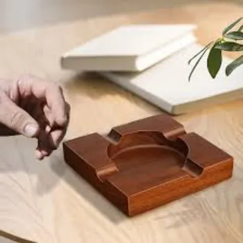 S M Wooden Ashtray
