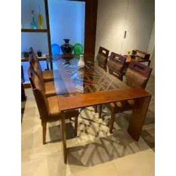 Glass Wooden Dining Table