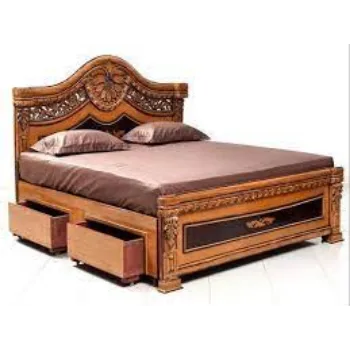 Accurate Dimension Wooden Double Bed