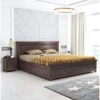 Fine Finishing Wooden Double Bed