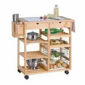 Easy To Place Wooden Trolley
