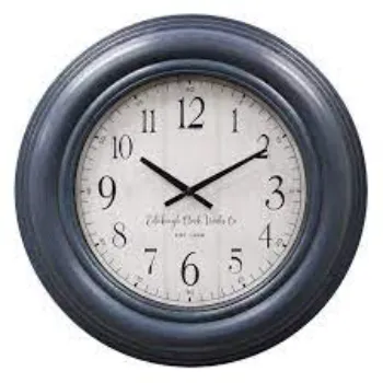  Decmode 14 Black Metal Fluted Frame Wall Clock