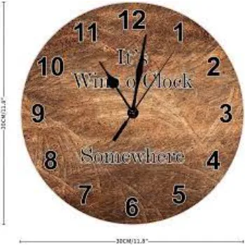 Rustic Brown wooden Wall Clock