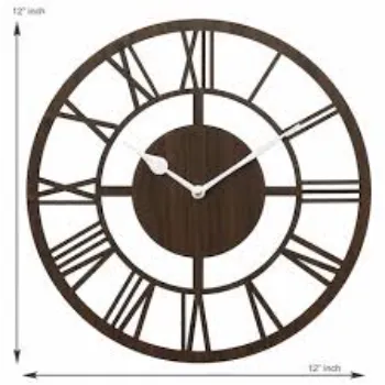  Oyesa Brown Roman Wooden Wall Clock