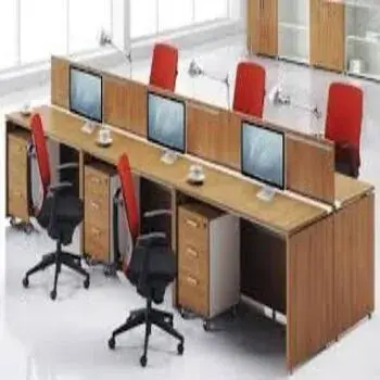 Simple Wooden Workstation For Office