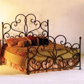Accurate Dimension Wrought Iron Double Bed
