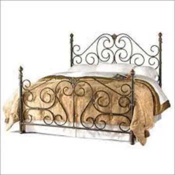 Fine Finishing Wrought Iron Double Bed