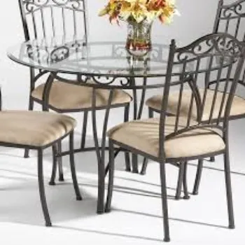 Glass Wrought Iron Table
