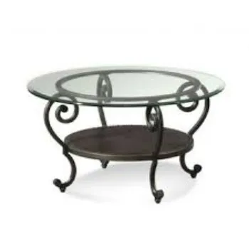 Glass-Wrought Iron Table