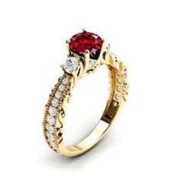 Smooth Texture Zircon Ring 